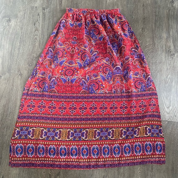 Truth NYC Dresses & Skirts - Women’s Paisley Print Maxi Skirt - Red and Blue